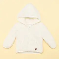 YAMP - Saco para Bebé niña Efecto pelo con capucha