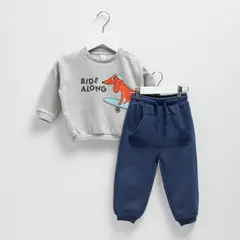 YAMP - Set Saco manga larga + Pantalón Jogger para Bebé niño en de Algodón