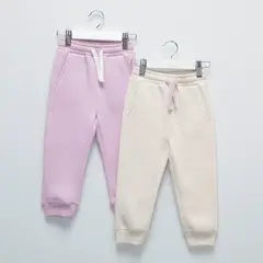 YAMP - Joggers para Bebé niña Pack de 2 unidades Cintura elásticada de Algodón