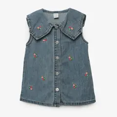 YAMP - Vestido Bebé niña de Flores Con cuello Algodón