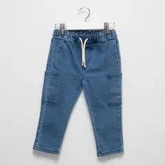 YAMP - Pantalón para Bebé niño Cintura elásticada Cargo de Algodón