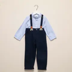 CONIGLIO - Set Camisa manga larga + Pantalón + Tirantas para Bebé niño en Algodón