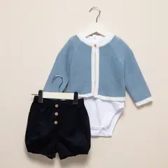 CONIGLIO - Set Saco + Bermuda + Body manga larga para Bebé niño en Algodón