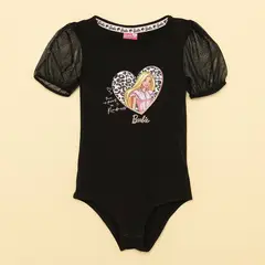 BARBIE - Body para Niña Estampado Manga corta de Algodón