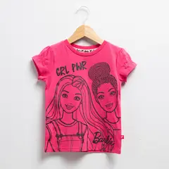 BARBIE - Camiseta Niña con Estampado Manga corta Algodón