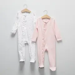 YAMP - Pijamas para Bebé niña Pack de 2 unidades Manga larga de Algodón