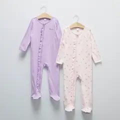 YAMP - Pijamas para Bebé niña Pack de 2 unidades Manga larga de Algodón