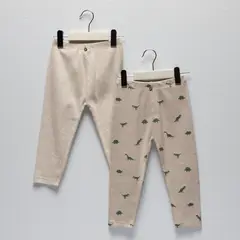 YAMP - Pantalones para Bebé niña Pack de 2 unidades Cintura elásticada de Algodón