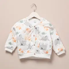 YAMP - Chaqueta Bebé niña con Estampado Manga larga de Algodón