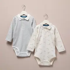 YAMP - Body Bebé niño Pack de 2 unidades Con cuello Algodón