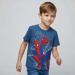 SPIDER MAN - Camiseta para Niño con Estampado Manga corta de Algodón Spider-man