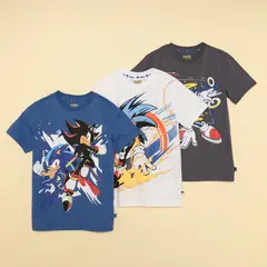 undefined - Camiseta Niño Manga corta en Algodón Sonic