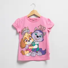 PAW PATROL - Camiseta Niña con Estampado Manga corta Algodón