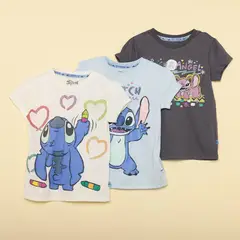 LILO & STITCH - Camiseta para Niña Manga corta de Algodón