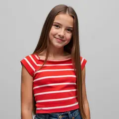 ELV - Top Niña de Rayas Manga corta Algodón