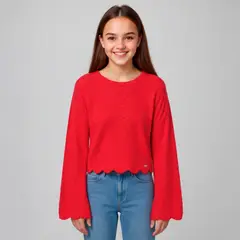 ELV - Saco para Niña con Ojalillo de Algodón