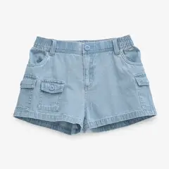 ELV - Short para Niña Cintura elásticada de Algodón