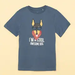 YAMP - Camiseta Niño con Estampado Manga corta de Algodón