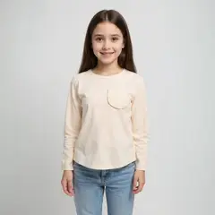 YAMP - Camiseta Niña con Estampado Manga larga de Algodón