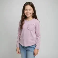 YAMP - Camiseta Niña con Estampado Manga larga de Algodón