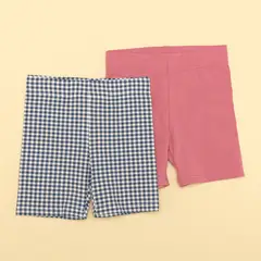 YAMP - Short Niña Pack de 2 unidades Recto Tiro medio de Algodón