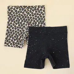 YAMP - Short Niña Pack de 2 unidades Recto Tiro medio de Algodón