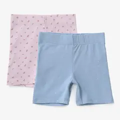 YAMP - Short Niña Pack de 2 unidades Recto Tiro medio de Algodón