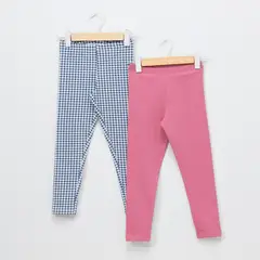 YAMP - Legging Niña Pack de 2 unidades Recto Tiro medio de Algodón