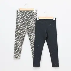 YAMP - Legging Niña Pack de 2 unidades Recto Tiro medio de Algodón