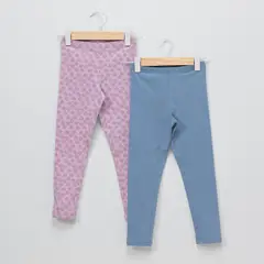 YAMP - Legging Niña Pack de 2 unidades Recto Tiro medio de Algodón
