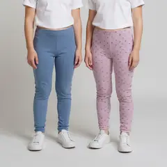 YAMP - Legging Niña Pack de 2 unidades Recto Tiro medio de Algodón