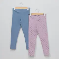 YAMP - Legging Niña Pack de 2 unidades Recto Tiro medio de Algodón
