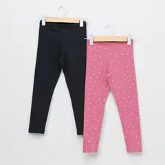 YAMP - Legging Niña Pack de 2 unidades Recto Tiro medio de Algodón