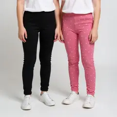 YAMP - Legging Niña Pack de 2 unidades Recto Tiro medio de Algodón