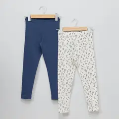 YAMP - Legging Niña Pack de 2 unidades Recto Tiro medio de Algodón