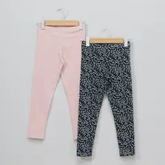 YAMP - Legging Niña Pack de 2 unidades Recto Tiro medio de Algodón