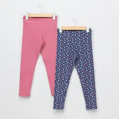 YAMP - Legging Niña Pack de 2 unidades Recto Tiro medio de Algodón