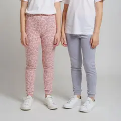 YAMP - Legging Niña Pack de 2 unidades Recto Tiro medio de Algodón