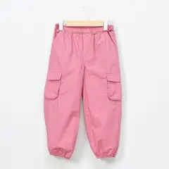 YAMP - Pantalón para Niña Cintura elásticada Cargo de Algodón