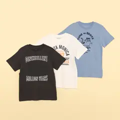 YAMP - Camiseta Niño Pack de 3 unidades con Estampado Manga corta Algodón