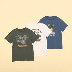 YAMP - Camiseta Niño Pack de 3 unidades con Estampado Manga corta Algodón