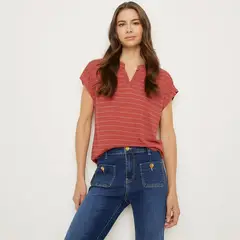 APOLOGY - Blusa Mujer de Rayas Manga corta