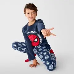 DISNEY - Pijama Cintura elásticada para Niño 2 piezas con Estampado Spiderman Manga larga