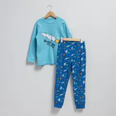 YAMP - Pijama para Niño 2 piezas con Estampado Cintura elásticada Manga larga de Algodón