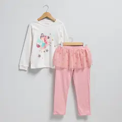 YAMP - Pijama para Niña 2 piezas Cintura elásticada Manga larga