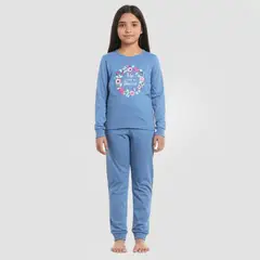 ELV - Pijama para Niña 2 piezas Cintura elásticada Manga larga de Algodón