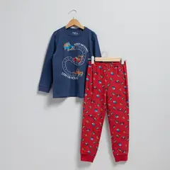 YAMP - Pijama para Niño 2 piezas con Estampado Cintura elásticada Manga larga de Algodón