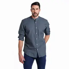 NEWPORT - Camisa Hombre Manga larga Slim de Algodón