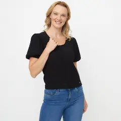 NEWPORT - Blusa Mujer Manga corta globo