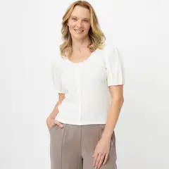 NEWPORT - Blusa Mujer Manga corta globo